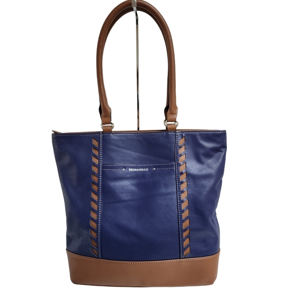 TIGNANELLO LEATHER TOTE SHOULDER BAG - Picture 1 of 11